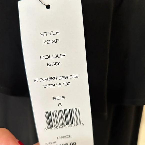 French Connection Black One-Shoulder Ruffle Top Women’s Size 6 - Picture 7 of 7